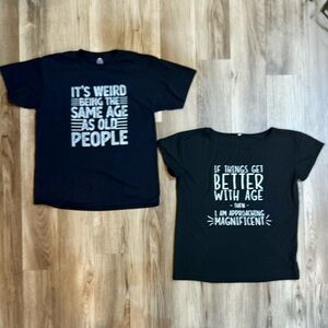 Source Unknown Black Graphic Tees